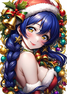 Anime Girl Christmas Illustration
