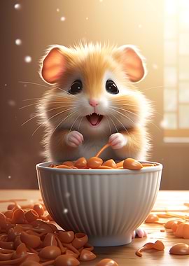 Cute Hamster Eating