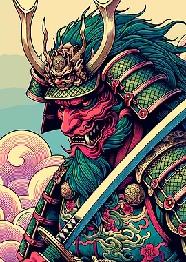 Japanese Samurai Demon Warrior