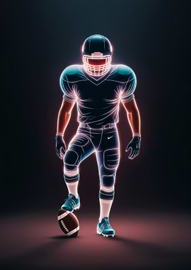 Neon Football Player