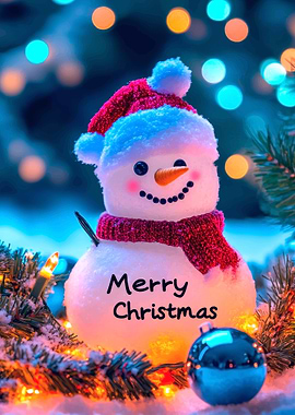 Smiling Snowman Christmas Decor