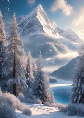 Snowy Mountain Landscape
