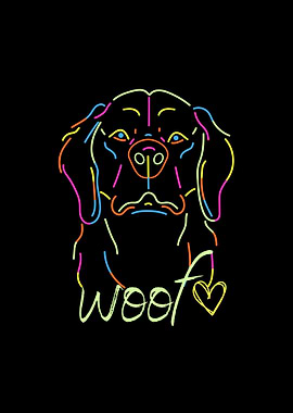 Neon Dog Portrait