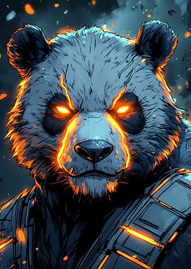 Fiery Panda Warrior Animal