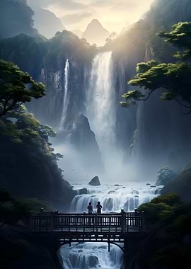 Majestic Waterfall Landscape