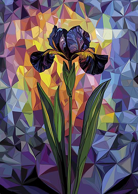 Iris Flower Abstract Art