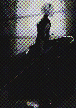 2B in Black and White