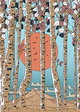 Sunset Forest Landscape