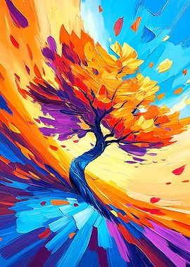 Abstract Tree Painting