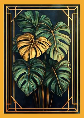 Monstera Art déco Decor | Gold Leaf Monstera