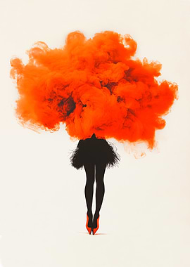 Woman in Orange Smoke