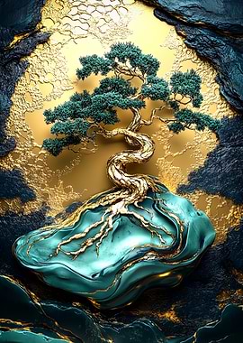 Golden Bonsai Tree