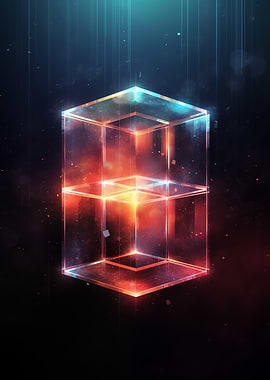Glowing Cube Abstract