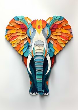 Papercut Elephant Art