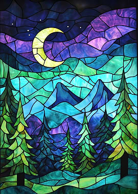 Stained Glass Night Sky