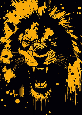 Roaring Lion in Yellow