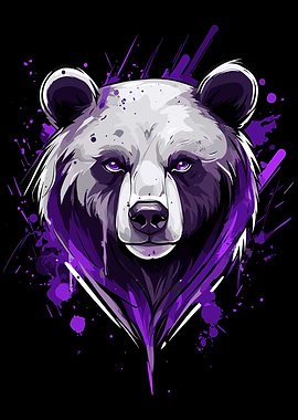 Purple Brown Bear Portrait