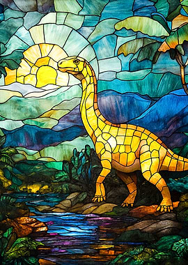 Stained Glass Dinosaur