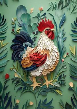 Papercut Rooster
