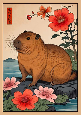 Capybara Japanese Art