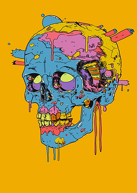 Melted Skull Art
