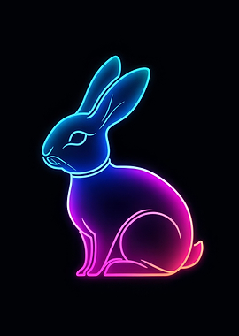Neon Rabbit Illustration