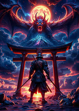 Samurai and Demon Dragon