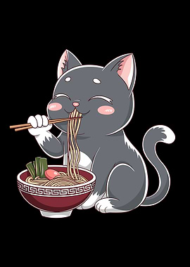 Kawaii Ramen Cat Neko Cute Anime Noodle Lover