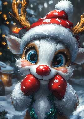 Cute Christmas Reindeer Funny