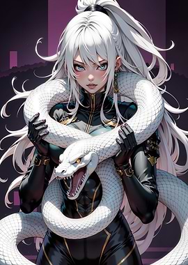 White Snake Anime Girl