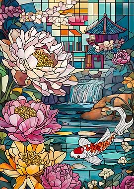 Stained Glass Koi Pond