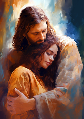 Jesus Embracing Woman