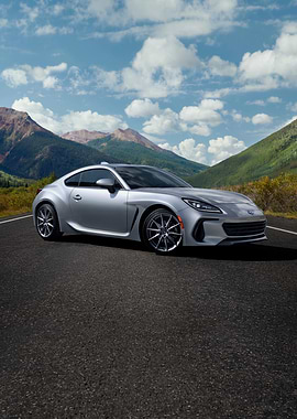 Silver Subaru BRZ on Mountain Road
