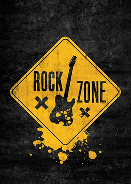 Rock Zone Warning Sign