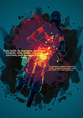 Motorcycle Rider Watercolor Art