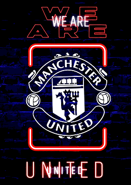 Manchester United Neon Logo