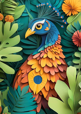 Papercraft Peacock