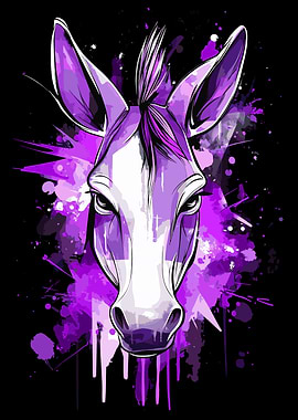 Purple Donkey Portrait