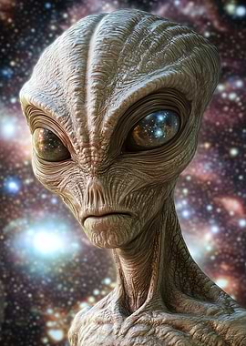 Cosmic Grey Alien Portrait