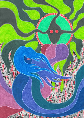 Abstract Female Figure with Eyes