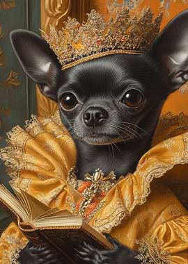 Royal Chihuahua in Golden Elegance | Chihuahua Queen