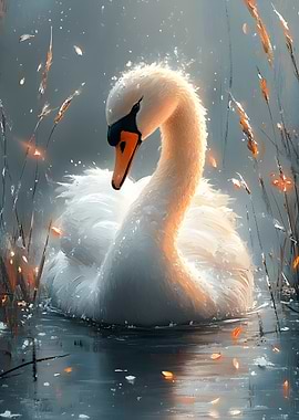 Elegant Swan in Water