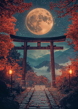 Japanese Moonlit Path