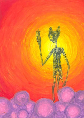 Silhouetted Figure in Sunset