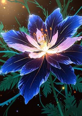 Glowing Blue Flower