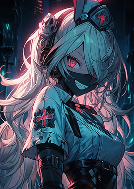 Anime Girl with Red Eyes