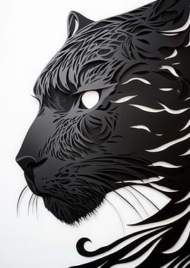 Black Papercut Panther