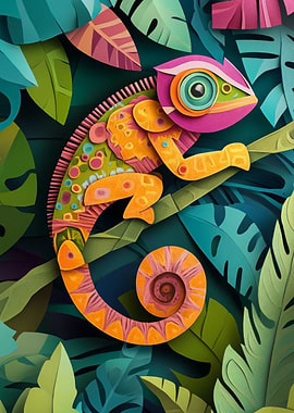 Papercut Chameleon