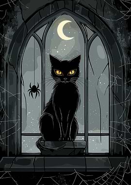Black Cat Window