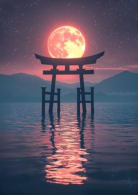 Red Moon Torii Gate